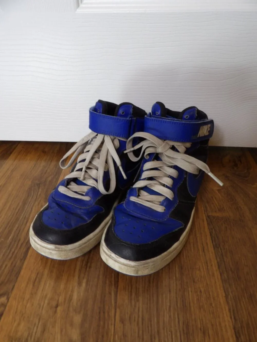 Nike Court Borough Mid 2 GS Black Game Royal High Top Sneakers Size 4.5